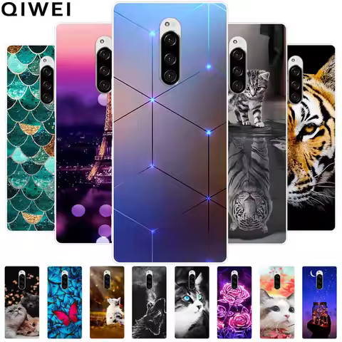 For Sony Xperia 1 Case Silicone TPU Cute Cat Soft Cover for Sony Xperia 1 Protective Cases on for Xp