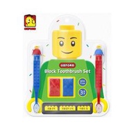 現貨 全新 OXFORD 韓國 LEGO 樂高 積木造型牙刷組 幼兒 兒童牙刷 牙刷*2+牙刷收納吸盤掛*2+漱口杯*1