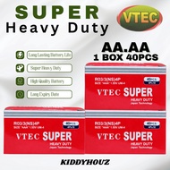 Bateri VTEC AA & AAA Tahan Lasak/VTEC Super Heavy Duty Battery AA & AAA 1.5V [1Box-40Pcs]