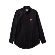 Comme Des Garcons เสื้อของแข็ง CDG Play คลาสสิกรักเย็บปักถักร้อยเสื้องานแต่งงานชุด