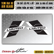 Tem AirBlade AB Thiết Kế Limited | AB45 | Decal Dán Xe Máy Air Blade 2016 2019 2020 2021 2022 Đỏ Đen