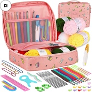 DI 53pcs/set Beginner's Complete Crochet Set with Storage Bag Knitting Needle Set Beginner DIY Hand 