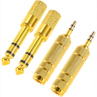 TEMU 4-pack Gold Plated Audio Stereo Adapter Converter Set, 3.5mm Trs Plug To 6.35mm 1/4 Inch Jack &
