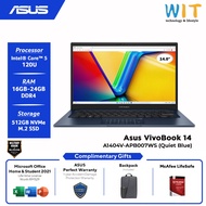 Asus VivoBook 14 A1404V-APB007WS /APB008WS (Intel Core 5-120U/16GB-24GB RAM/512GB SSD/14''FHD/Office/W11/2 YRS Warranty)