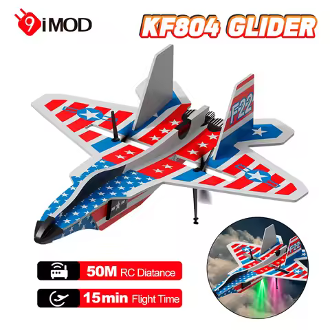 9IMOD KF804 Plane F22 Glider 2CH MPP 50M 15min Flight with Gyroscope RC Foam Aircraft