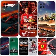 Case For Samsung Galaxy M22 6.4inch Case Phone Back Cover Black Tpu F1 team Ayrton Senna Lewis Mclar