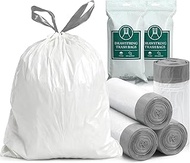 Bin Liners 10 L with Drawstring, Small White Bin Bags, 72 Pieces, Office Bin Bags with Carry Handle,
