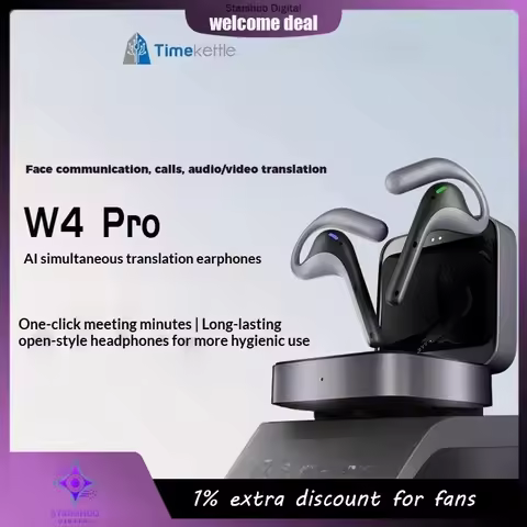 Timekettle W4 Pro Real Time Translation Earbuds AI Meeting Notes and Real Time Translation for Audio