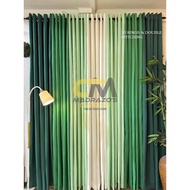 MADRAZO Elegant Plain Green Curtain - 3IN1, 5IN1 and 7IN1 - 10RINGS 5FT up to 9FT - PREMIUM KATRINA