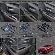 toyota vios 2023-2025 ac100 car window switch panel accessories forged Carbon fiber skhongauto