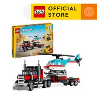 LEGO Creator 31146 Flatbed Truck with Helicopter Building Set Toys (270 Pieces)