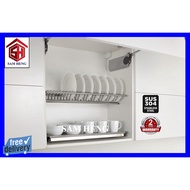 Kabinet Almari Rak Gantung Dapur Pinggan/ Kitchen Cabinet Dish Rack Drainer Dryer Plate Cup Rak Dapur Stainless Steel/