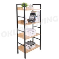 OKURA 4 Tier Multipurpose Metal Rack Book Shelf Rak Buku Home Office Kayu Nordic Furniture