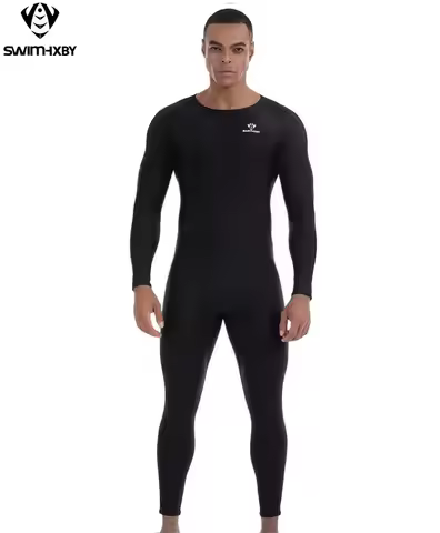 Men's Sharkskin Waterproof Bodysuit Long Sleeve Sun Protectio Wetsuits Diving Suit Black Jump Suit55