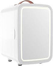 Fashionable Simplicity Portable Beauty Fridge with LED Mirror Personal 8 Liter Mini Refrigerator Skin Care Makeup Storage Beauty and Face Masks Small for Desktop Or Travel Cool &amp; Heat Car Home