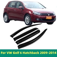 For VW Golf 6 Hatchback 2010 2011 2012 2013 Window Visor Side Vent Rain Grd Deflectors Shade Shield 