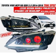 Toyota Vios Ncp150 Ncp151 Thailand front led head tail lamp light 2013 - 2018 headlamp headlight bod