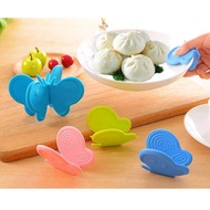 2pcs/Set Oven Dish Anti Heat Adiabatic Pot Clips Butterfly Silicone Rubber Magnet Bowl Butterfly kitchen silicone insulation against hot plate clip With magnet taken oven thickened protect hands take bowl
