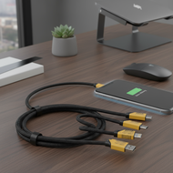 3 in 2 Multi USB Cable, USB A to Type C/Lt/Micro USB Fast Charging Cord for iPhone/Type C/Micro Andr