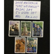 2008 ‘Lest We Forget’ Anzac Day 5 Values Used Set