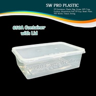 A650 Rectangular Food Container With Lid Microwave Safe Bekas Petak