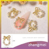 zhangmei 3D Rhinestone Crystal Nail Art Garland Pearl dangle Charms ตกแต่งเล็บคริสต์มาส