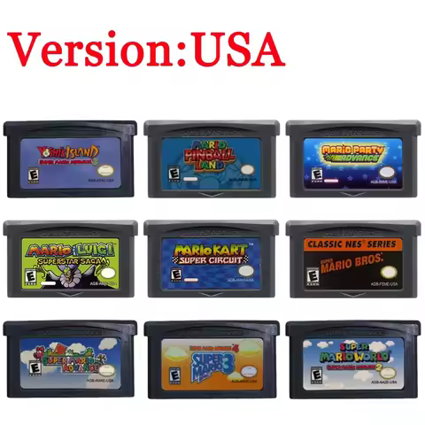 GBA Game Cartridge 32 Bit Video Game Console Card Mario Series Super Mario Advance Super Mario Bros 