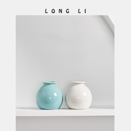 JH Longli Ceramic Vase ins Simple Japanese-Style Home Living Room Entrance Decoration Decoration Sof