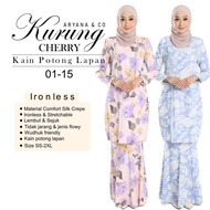 Ironless baju kurung Cherry Kain Potong Lapan Floral Series by Aryana & Co Set baju kurung