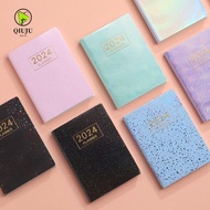 QIUJU Diary Weekly Planner, Pocket with Calendar 2024 Agenda Book, Mini Dazzling Colorful A7 Notebooks Students