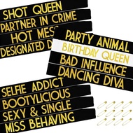 12 Pcs Birthday Queen Sashes for Women, Funny Birthday Squad Sash for Girls Sweet 16, 18th 21st 30th