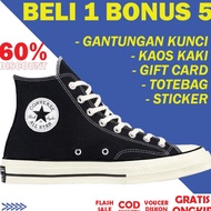 Borong Diskon sepatu sneakers converse all star high hitam putih sepat