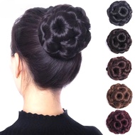 Synthetic High Temperature Fiber Chignon Nine Flowers Hair Women Curly Chignon Hair Bun Donut Clip I