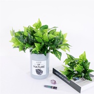 [Ready Stock] Artificial Green Plant 7 Heads - Elegant Fake Leaves Branch for Hotel Lobby & Homestay