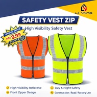 Safety Vest ZIP Reflective Coat Jaket Keselamatan Zip Type Safe High Visibility Reflective Safety Ve