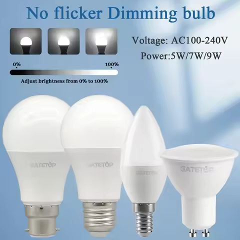 5pcs E27 B22 E14 GU10 LED Bulb Dimmable 3000K/4000K/6000K Warm White/Daylight White Indoor Flood Lig