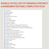 BUNDLE  OF FULL SET OF TENDER & CONTRACT & AGREEMENT EDITABLE TEMPLATES  FILES