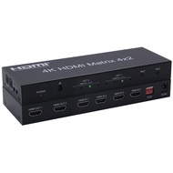 4K HDMI Matrix 4x2 W/ Audio Extractor EDID HDMI Switch Splitter Screen Mirror Video Converter 1080p 