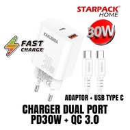 RIGID KSC-1640 30W QC3.0 Type C to Type C Fast Charger Cable Adapter 30W Charger + Data Cable