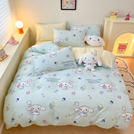 Miniso Hellokitty Cotton Printed Four Piece Set Sanrio Cute Cartoon Pure Cotton Three Piece Set Bedd