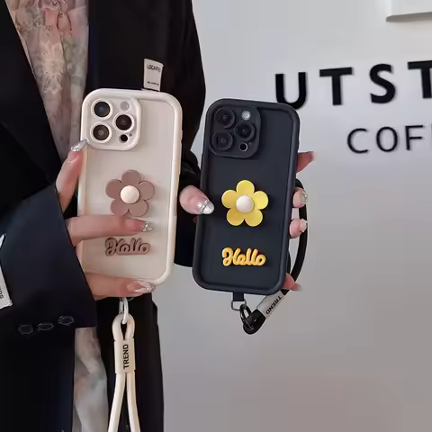 Flowers Lanyard Phone Case For HONOR 400 Pro 400 Lite 5G HONOR X6C X7C X8C X9C Smart Soft Silicone W