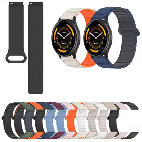 Magnetic silicone strap suitable for Garmin Venu3 Venu2 Venu3s/vivoACTIVE 3 4 5 3S 4S 40mm 45mm/vivo
