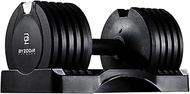 BYZOOM FITNESS 11.3 kg / 25 lb Adjustable Dumbbell, Pure Series Black, 5 Weight Settings