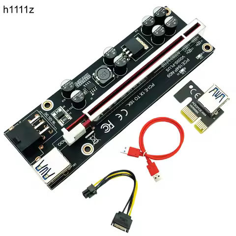 VER009S Plus PCI-E PCIE Riser 009s 6 pin PCI Express Riser Card Molex USB 3.0 Cable 1X 16X Extender