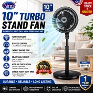 SINO 10β Turbo Stand Fan Kipas Berdiri | High Speed Powerful Airflow Circulation Fan | Heavy Duty Ta