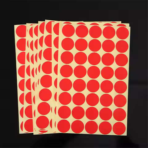 Red Circle Sticker for DIY Logo Design Name Tag Label Round Red Paper Coding Dot Label Sticker Gift 