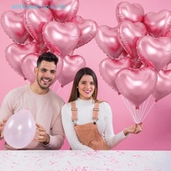 Alittlese 10PCS 18 Inches Large Foil Red Heart Shaped Balloons For Valentine's Day Wedding Shower An