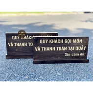 HCM HCM HCM | Wooden board for calling Piece and payment at LUXI DECOR HCM counter