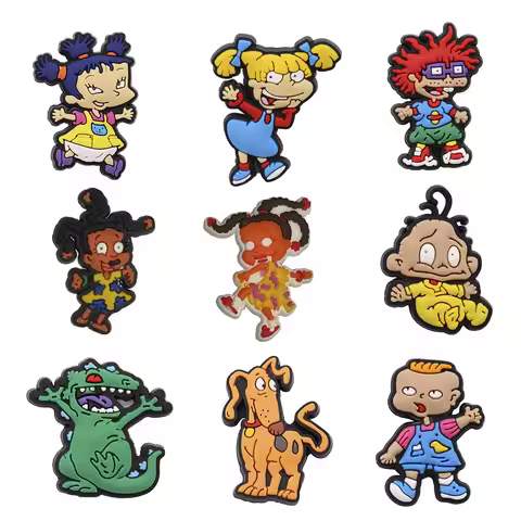 1PCS PVC Cute Cartoon Shoe Charms Naughty Girls Boys Baby Dinosaur Dog Buckle DIY Hole Shoes Accesso