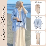 Beach Outfit MuslimWanita | Outer Arwen, Bella Square, Orina Dress | Beautiful Hangout OOTD SS075